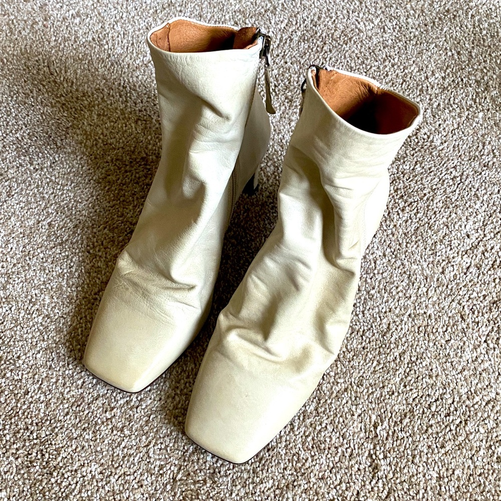 Free People Cream Ankle Booties